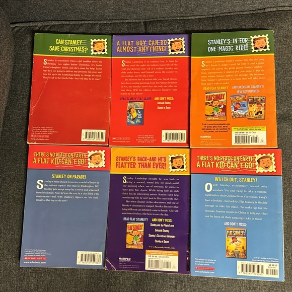 6 Flat Stanley Books Christmas Original Magic Lamp Adventures Flat Again Capital - Picture 11 of 12